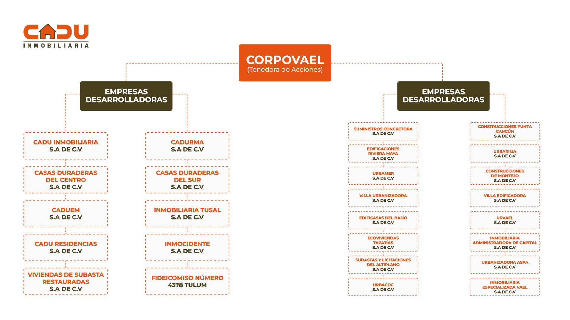 Estructura corporativa de CADU