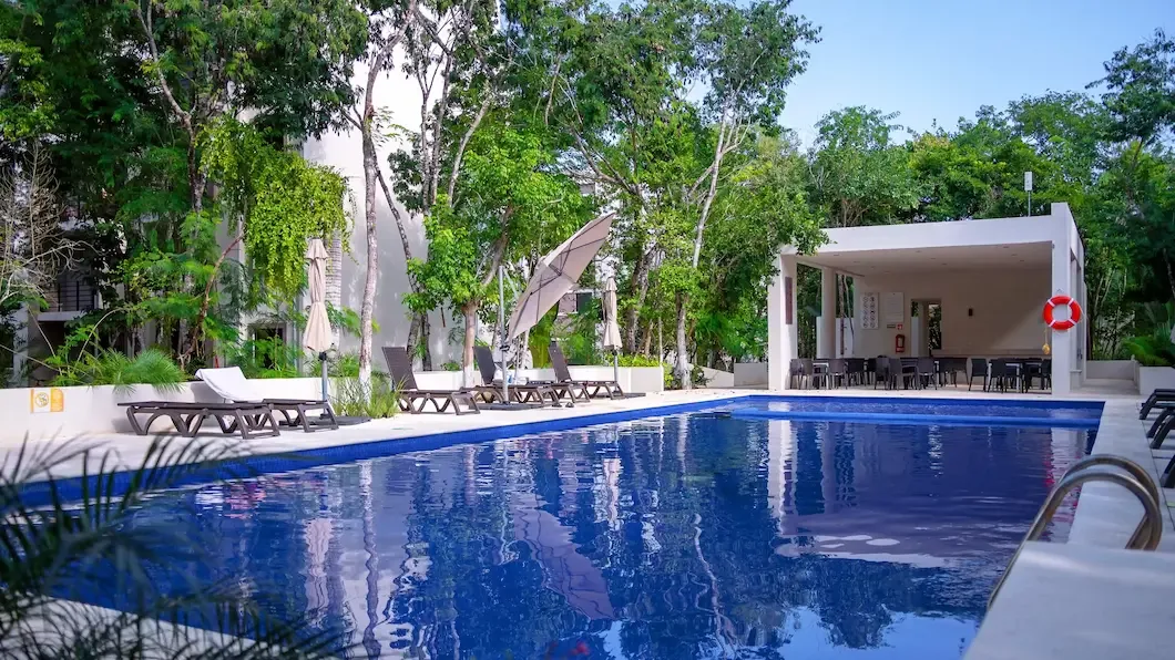 Vista del desarrollo La Selva en Playa del Carmen