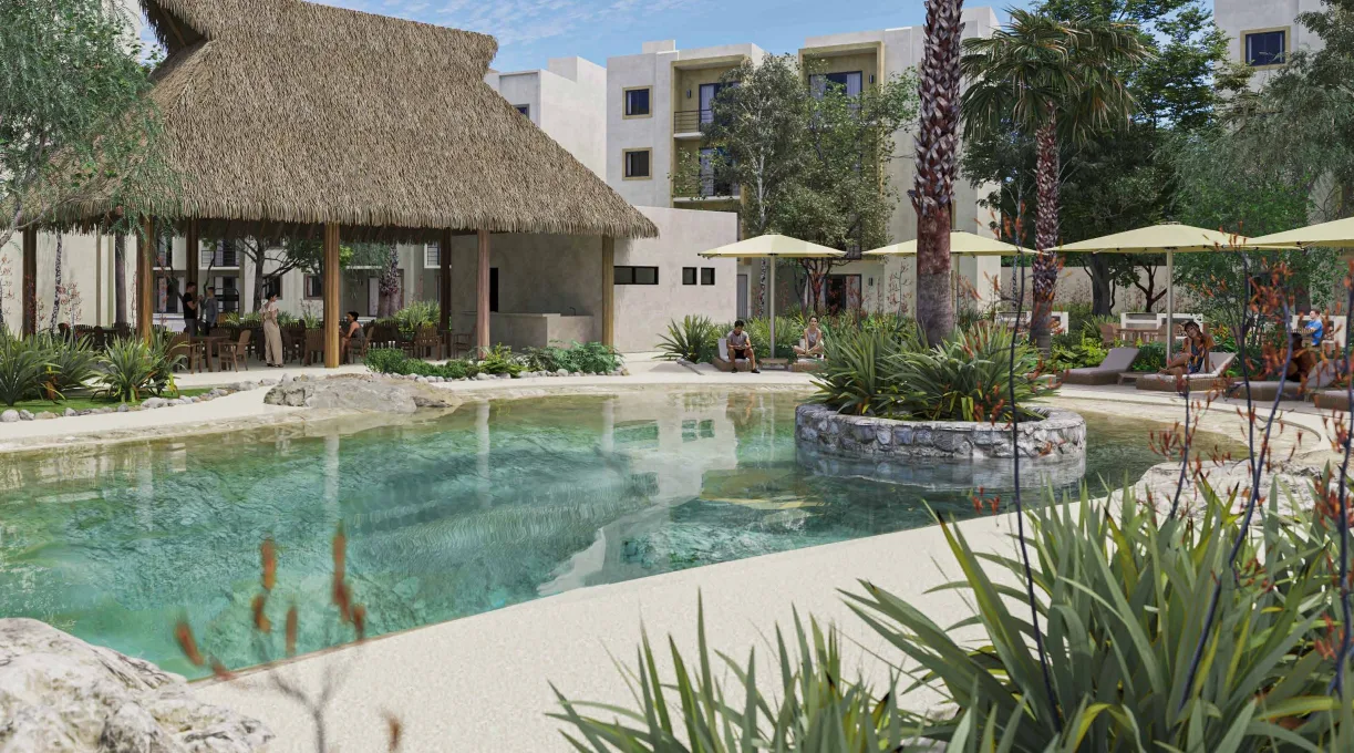 Vista del desarrollo SANAM Private Community en Tulum